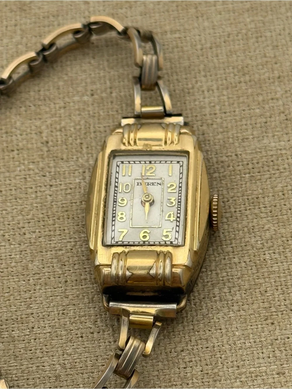 Vintage 1920s Gold-Tone Buren Women's Bracelet Watch